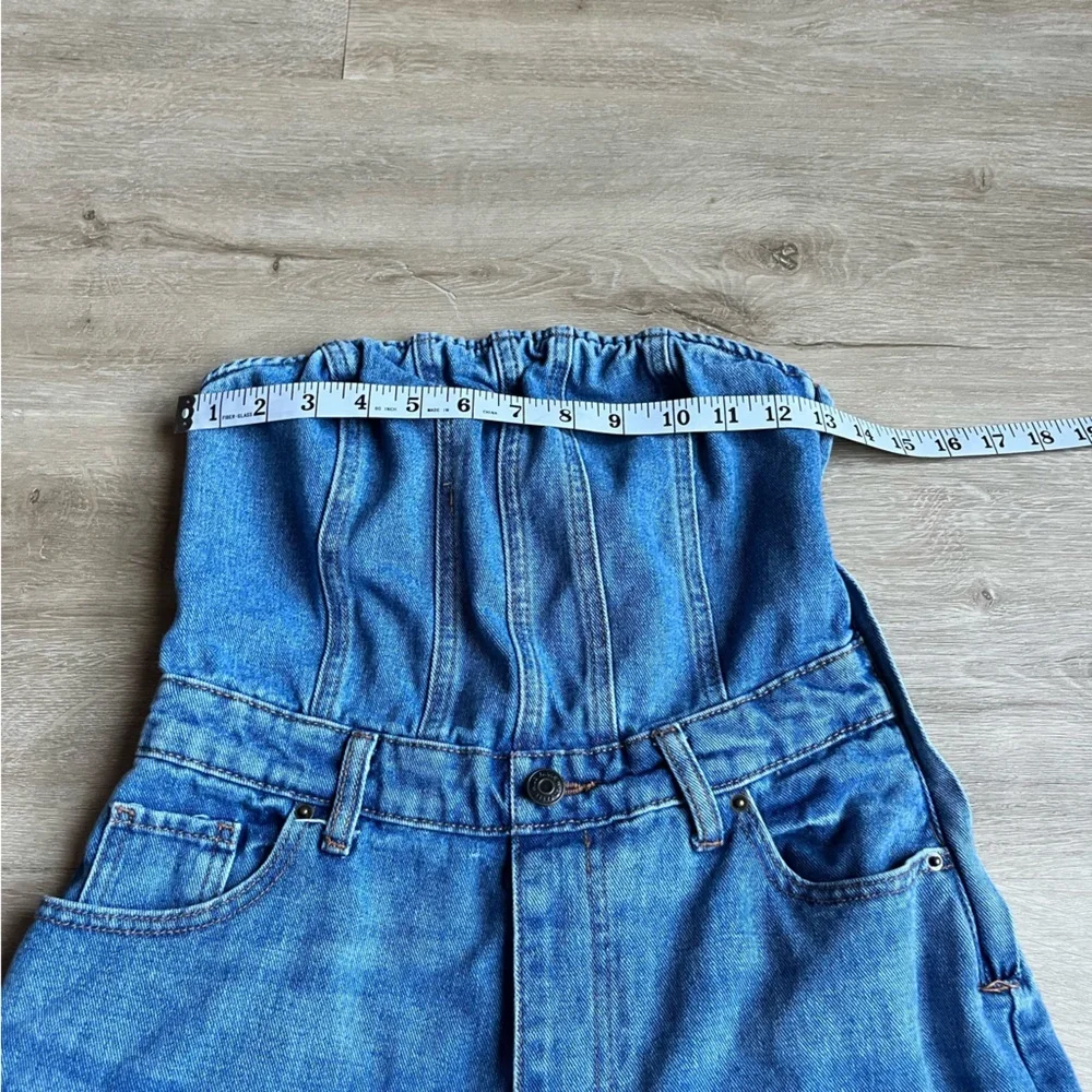 wild fable Strapless Light Blue Denim Jumpsuit